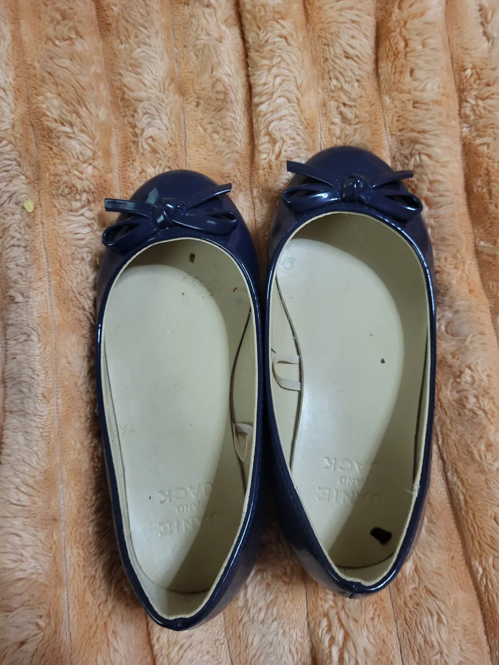 Janie and Jack Navy Patent Bow Ballet Flats